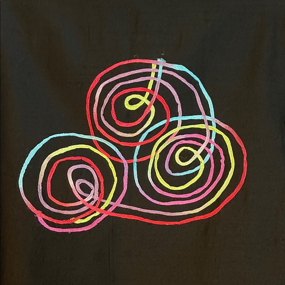 Women's Black Blazer with Vibrant Swirl Patterns - Picture 4 of 14